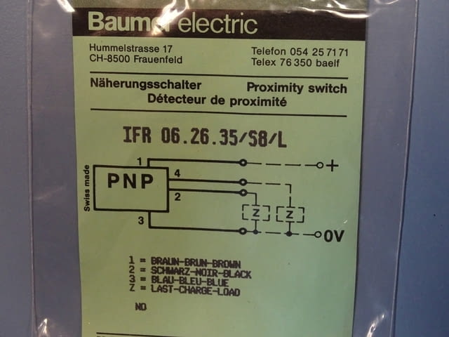 Индуктивен датчик Baumer Electric IFR 06.26.35/S8/L inductive sensor - снимка 2