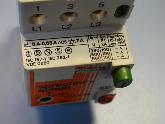 Моторна защита Sprecher+Schuh KTA 3-25 0.4/0.63A, city of Plovdiv | Industrial Equipment - снимка 3
