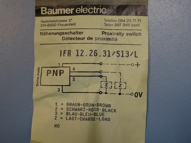 Индуктивен датчик Baumer Electric IFR 12.26.31/S13/L inductive sensor - снимка 6