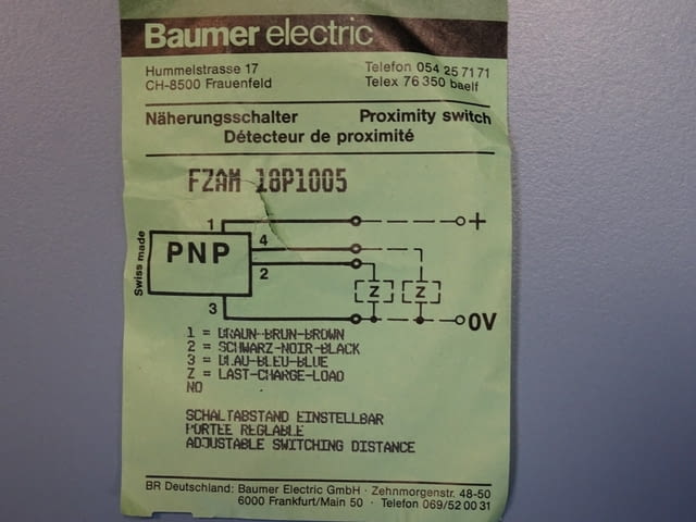 Индуктивен датчик Baumer Electric FZAM 12P 1005 inductive sensor - снимка 6