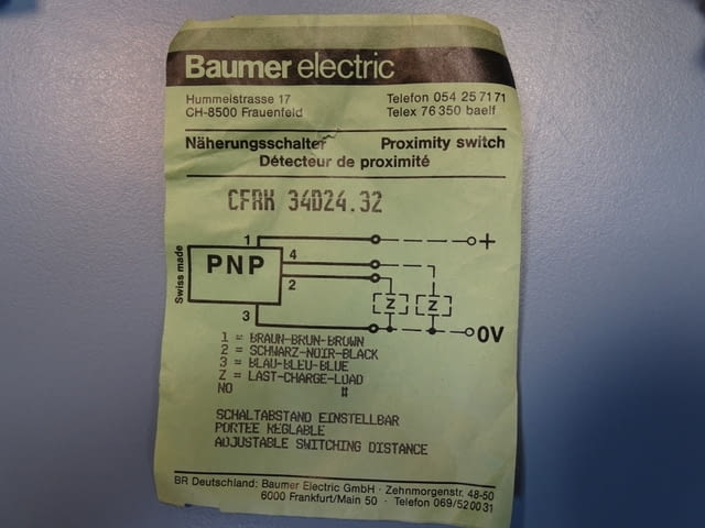 Капацивен датчик Baumer Electric CFRK 34D24.32 proximity switch - снимка 7