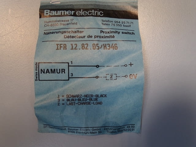 Индуктивен датчик Baumer Electric IFR 10.82.05/K346 proximity switch - снимка 3