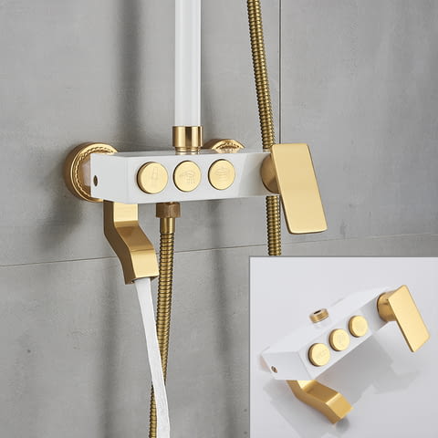 Душ система със смесител в бяло и златно 804-C, city of Varna | For the Bathroom - снимка 6
