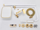 Душ система със смесител в бяло и златно 804-C