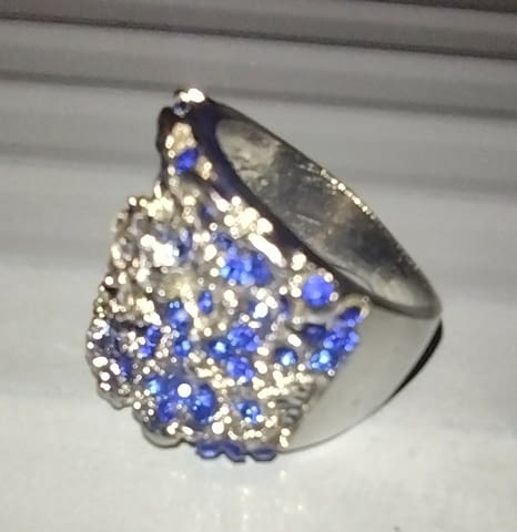 Дъгообразна халка Сапфирена Маргаритка Silver, Unisex, Sapphire - city of Montana | Rings - снимка 1