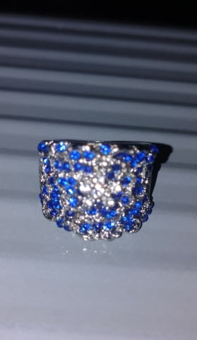 Дъгообразна халка Сапфирена Маргаритка Silver, Unisex, Sapphire - city of Montana | Rings - снимка 2