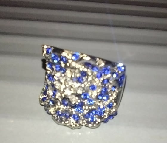 Дъгообразна халка Сапфирена Маргаритка Silver, Unisex, Sapphire - city of Montana | Rings - снимка 3