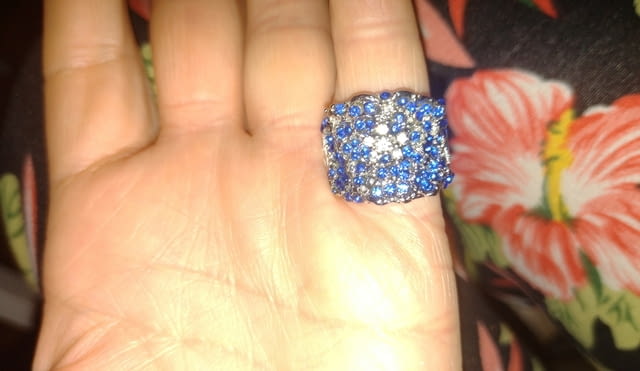 Дъгообразна халка Сапфирена Маргаритка Silver, Unisex, Sapphire - city of Montana | Rings - снимка 4