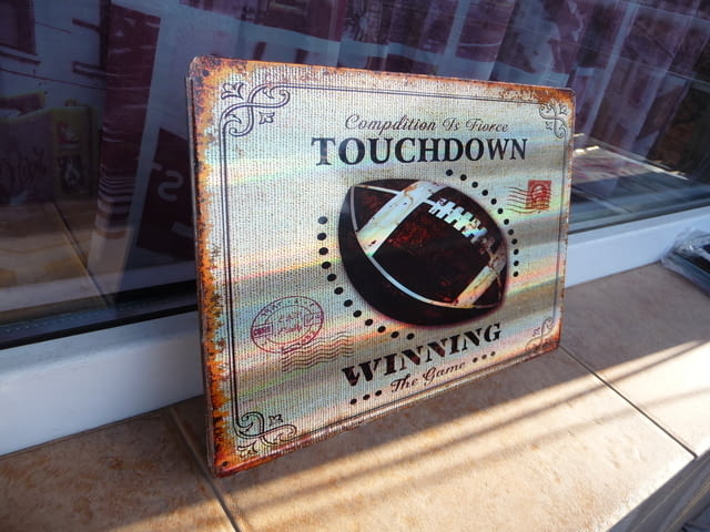 Метална табела топка американски футбол тъчдаун спорт игра победа - снимка 2