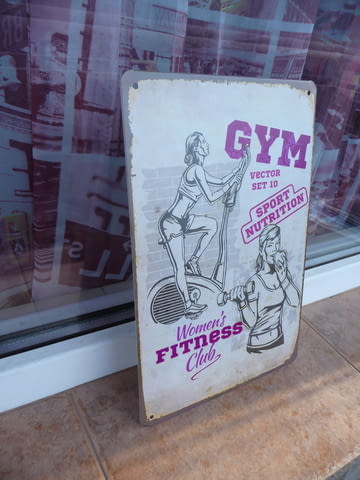 Метална табела фитнес дамски велоергометър гирички стройна, град Радомир | Рекламни Материали - снимка 2