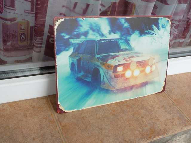 Метална табела кола Audi Quattro сняг Ауди Куатро фарове, град Радомир | Рекламни Материали - снимка 2