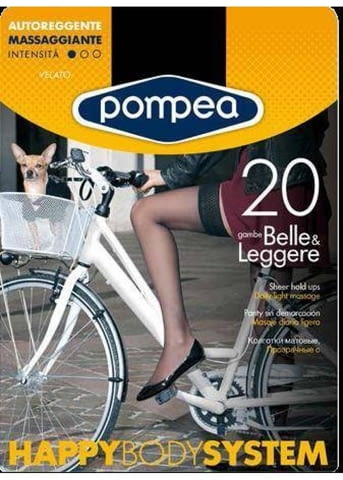 Pompea 20den черни, сиви, кафяви, тъмносини, телесни, бежови прозрачни чорапи със силикон 40-85кг Помпеа - снимка 1