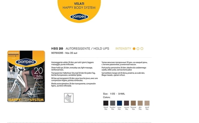 Pompea 20den черни, сиви, кафяви, тъмносини, телесни, бежови прозрачни чорапи със силикон 40-85кг Помпеа - снимка 2