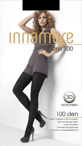Innamore 100DEN черни, сиви гладки плътни чорапогащи Иннаморе микрофибърни чорапогащници 40-+100кг - снимка 1