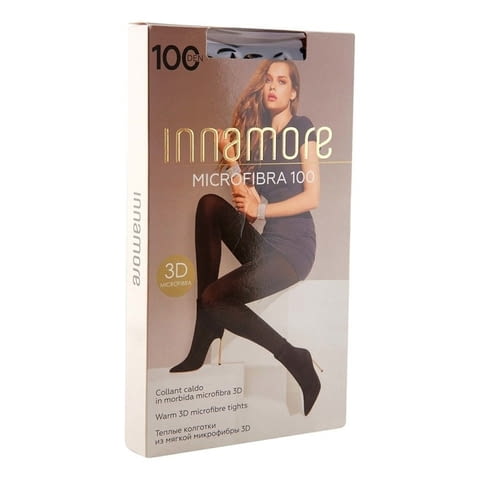 Innamore 100DEN черни, сиви гладки плътни чорапогащи Иннаморе микрофибърни чорапогащници 40-+100кг - снимка 2