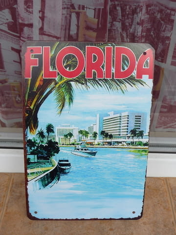 Метална табела Florida Флорида круизи коаби хотели сгради
