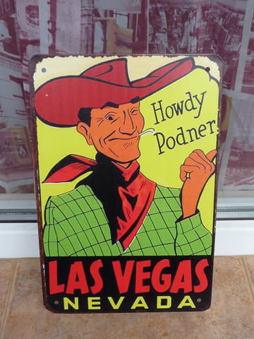 Метална табела Las Vegas Лас Вегас Невада хазарт каубой пура, град Радомир - снимка 1