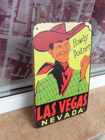 Метална табела Las Vegas Лас Вегас Невада хазарт каубой пура, град Радомир - снимка 2