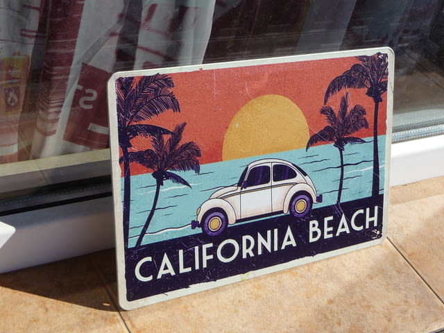 Метална табела кола Volkswagen Калифорния плаж изгрев залез, city of Radomir - снимка 2