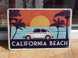 Метална табела кола Volkswagen Калифорния плаж изгрев залез