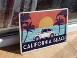 Метална табела кола Volkswagen Калифорния плаж изгрев залез