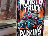 Метална табела кола Monster truck Чудовищен джип паркира тук