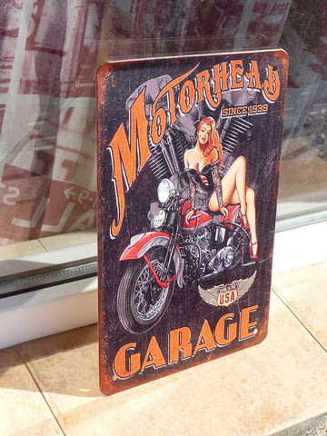Метална табела мотор гараж мотори мотоциклети еротика 1939, град Радомир | Рекламни Материали - снимка 2