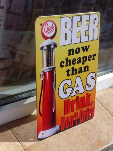 Метална табела бирата е по-евтина от бензина не карайте пиян, city of Radomir - снимка 2