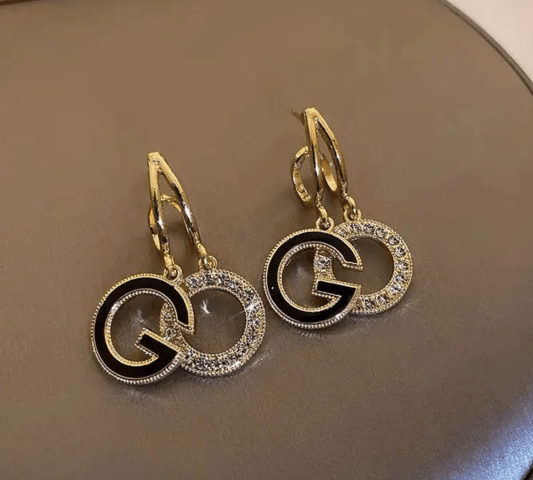 Луксозни двойни обици-халки Букви - град Берковица | Обеци - снимка 1