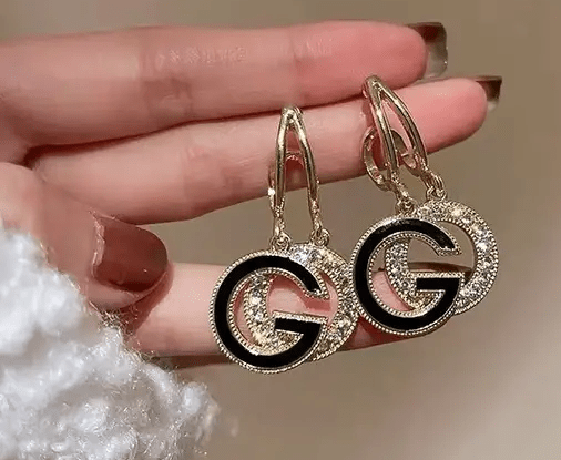 Луксозни двойни обици-халки Букви - град Берковица | Обеци - снимка 4