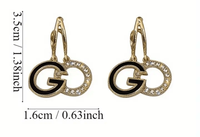 Луксозни двойни обици-халки Букви - град Берковица | Обеци - снимка 6