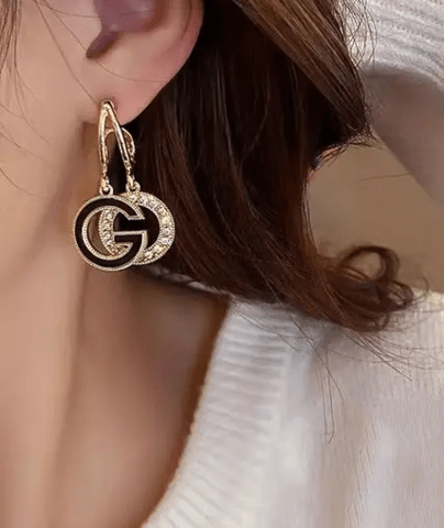 Луксозни двойни обици-халки Букви - град Берковица | Обеци - снимка 7