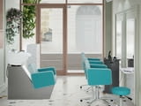 Измивна фризьорска колона Tor със седалка Odry - Turquoise
