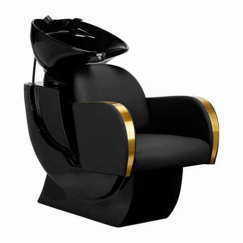 Измивна фризьорска колона Gabbiano Malaga - черна/сива с златисто - снимка 3