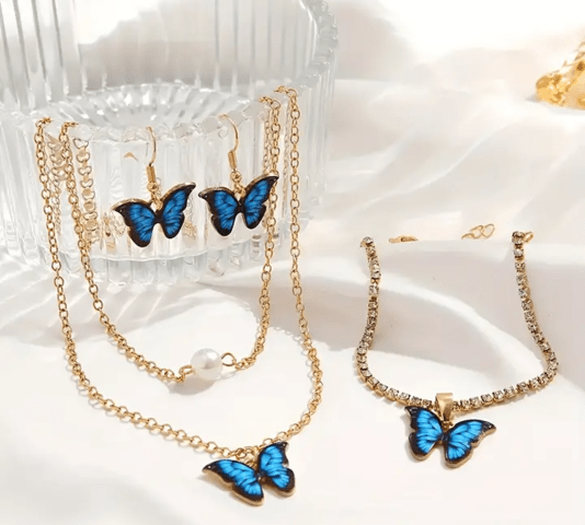 Шикозен сет в 5 части Сини пеперудки - град Берковица | Комплекти / Лотове - снимка 1