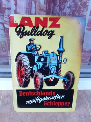 Метална табела трактор LANZ Bulldog Ланц Булдог тракторист, град Радомир | Рекламни Материали - снимка 1