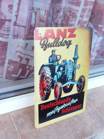 Метална табела трактор LANZ Bulldog Ланц Булдог тракторист, град Радомир | Рекламни Материали - снимка 2