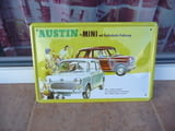 Метална табела кола Austin Mini мини автомобил ретро куче реклама