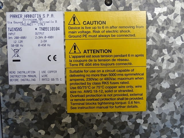 Контролер Parker Hannifin TWIN5NS servo drive controller 5A, град Пловдив - снимка 6