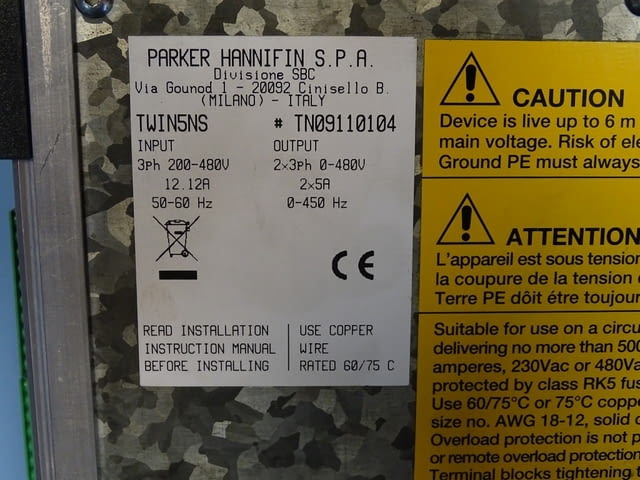 Контролер Parker Hannifin TWIN5NS servo drive controller 5A, град Пловдив - снимка 7