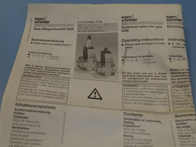 Газов вентил Krom Schroder VAS 120R/LW solenoid valve for gas 230V G3/4 - снимка 9