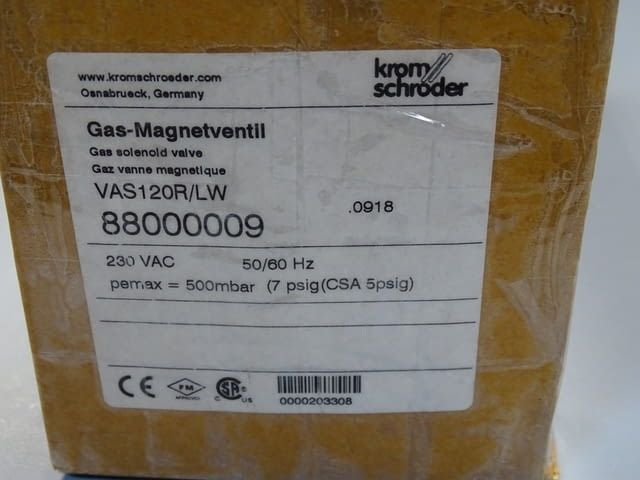 Газов вентил Krom Schroder VAS 120R/LW solenoid valve for gas 230V G3/4 - снимка 11