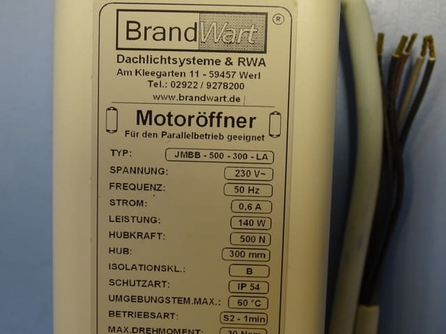 Актуатор BSC Brant Wart JMBB 500-300-LA spindle drive 230V 50Hz - снимка 3