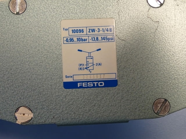 Пневматичен разпределител Festo 10096 ZW-3-1/4 B two handed valve - снимка 2