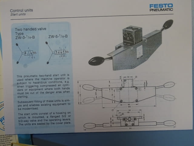 Пневматичен разпределител Festo 10096 ZW-3-1/4 B two handed valve - снимка 7