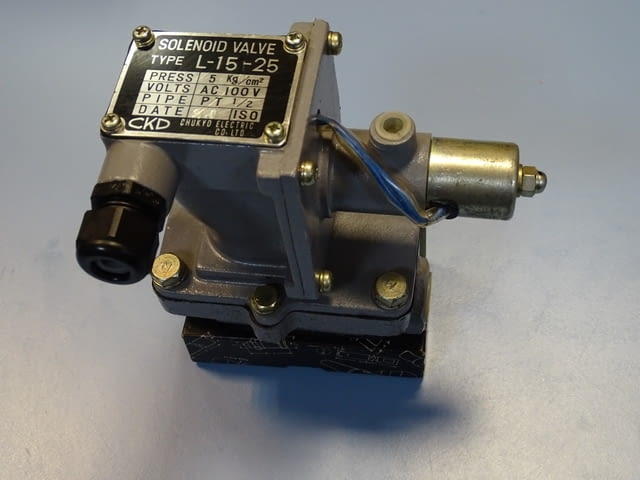 Магнет вентил пневматичен CHUKYO Electric L-15-25 solenoid valve 100VAC - снимка 7