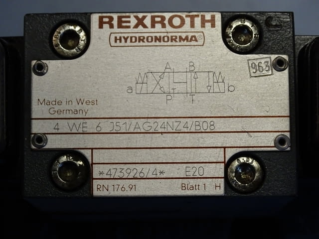 Хидравличен разпределител Rexroth 4 WE 6 J51/AG24NZ4/B08 Rexroth 4 WEH 10 J20/6A G24NEZA/B08 - снимка 2