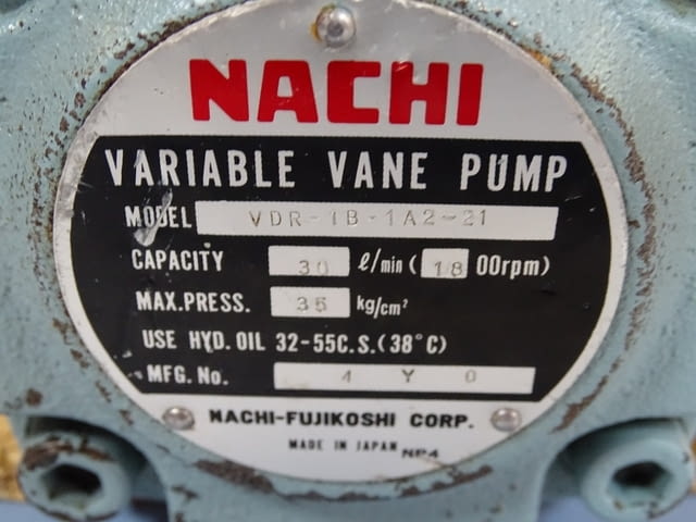 Хидравлична пластинчата помпа NACHI VDR-1B-1A2-21 variable vane pump 30L/min - снимка 5