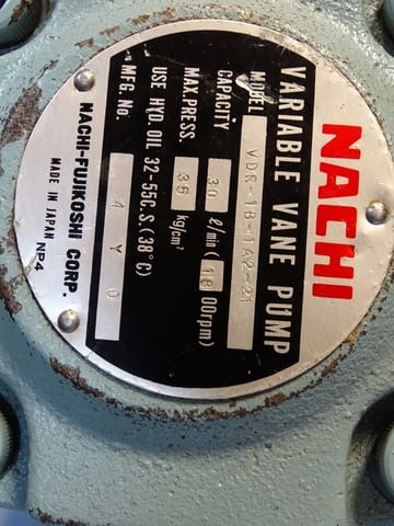 Хидравлична пластинчата помпа NACHI VDR-1B-1A2-21 variable vane pump 30L/min - снимка 7