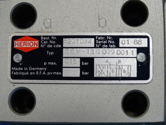 Хидравличен разпределител HERION S6VH13G0090011 directional valve 24VDC - снимка 4
